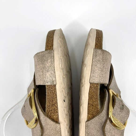 Birkenstock Narrow Siena Big Buckle Washed Metallic Rose Gold Sandals - Picture 4 of 14